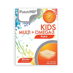 PatchMD Kids Multi Omega-3 patch on the back for discreet daily use