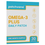 Patchvana Omega-3 patch on arm for discreet daily support