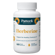 Pattern Wellness Berberine Cinnamon bottle showcases the dual-action formula for daily metabolic balance.
