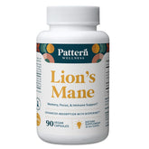 Pattern Wellness Lion's Mane bottle with label for daily cognitive support