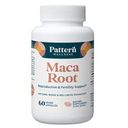Pattern Wellness Maca bottle front showing daily vitality and balance.
