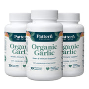 Pattern Wellness Odorless Garlic bottle label highlights 1000 mg per capsule for daily wellness.