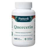 Pattern Wellness quercetin bottle front for daily antioxidant support and immune-friendly wellness.