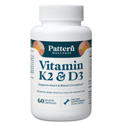 Pattern Wellness Vitamin K2 D3 bottle front for daily bone support.