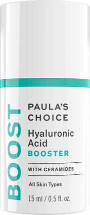 Paula's Choice BOOST serum bottle close-up emphasizing hydration for dry skin