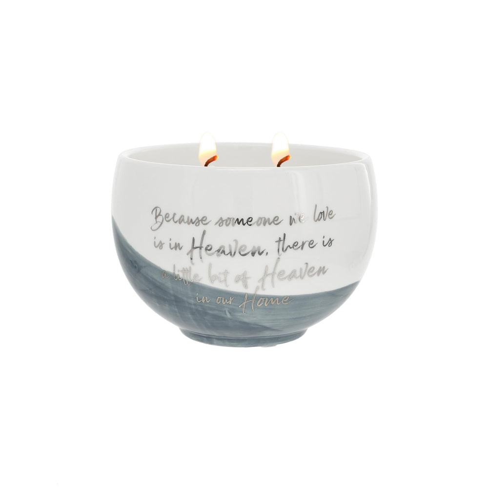 Pavilion remembrance candle in ceramic vessel creates a calm memorial ambiance.