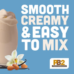 PB2 vanilla shake in glass showing smooth plant-based protein after workouts