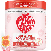 Peach Perfect creatine bottle pour for a refreshing pink lemonade workout drink.