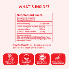 Peach Perfect micronized creatine dissolves easily with minimal chalkiness.