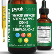 Peak Form Official Thyroid Support Drops bottle for daily balance and convenience.