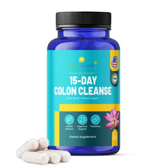 Peak Health 15 Day Colon Cleanse bottle front view highlighting gentle digestive support.