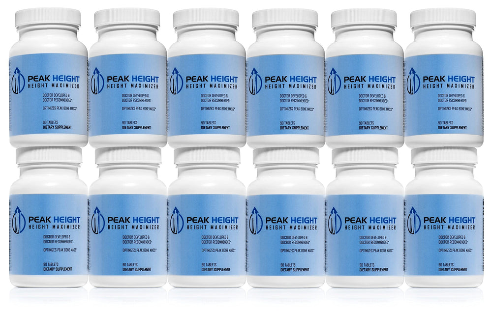 Peak Height Growth Supplement bottle shown for daily bone-support and height growth potential