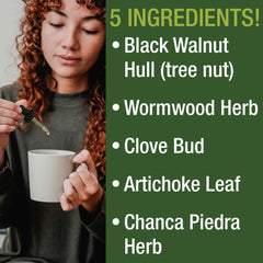 Peak Performance black walnut hull closeup highlighting cleansing ingredients