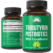 Peak Performance CoreBiome Tributyrin bottle front with premium packaging and dosage clarity