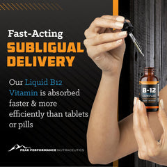 Peak Performance Nutraceutics B12 Drops used for daily energy without crash.