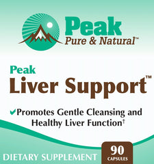 Peak Liver Support label close-up showing milk thistle blend for antioxidant-friendly support