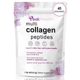 Peakhealth multi collagen front label highlights product branding and 11 g serving size