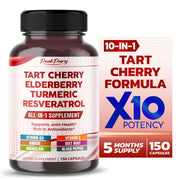 PeakPury Tart Cherry Elderberry Turmeric Resveratrol bottle highlighting antioxidant blend