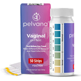 Pelvana vaginal pH test strips packaging for convenient at-home testing.
