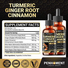 Penhoment turmeric liquid close-up ready to pour for daily use