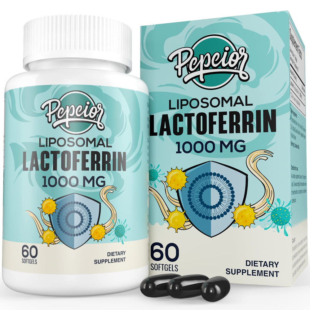 Pepeior Liposomal Lactoferrin 1000 mg bottle front for easy daily iron and immunity support