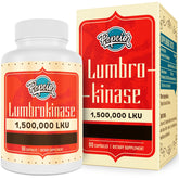 Pepeior Lumbrokinase bottle on a counter for daily enzyme support.