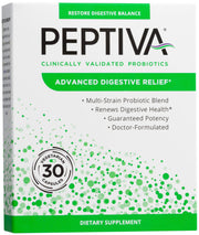 Peptiva Advanced 50B CFU bottle showing strong potency for gut balance