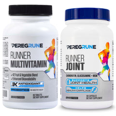 PEREGRUNE Runner Multivitamin bottle-front supports daily energy and endurance.