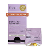 Perelel 2nd Trimester Pack box and daily sachets for easy routines