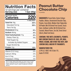 Perfect Keto Collagen Bar cross-section reveals peanut butter and chocolate chips.