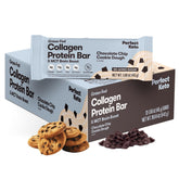Perfect Keto Collagen Bars Chocolate Chip pack for on-the-go keto snacking.