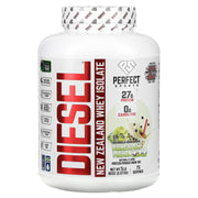 Perfect Sports Diesel NZ whey isolate being poured for a high-protein shake after training