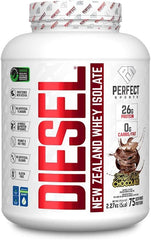 Shaker cup with PERFECT SPORTS Diesel whey protein isolate for quick post-workout boost