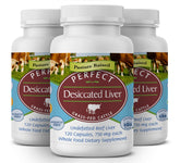 Perfect Supplements desiccated liver bottle front: natural protein source.