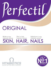 Perfectil Triple Active two-boxes shown for daily beauty support of skin, hair, and nails.
