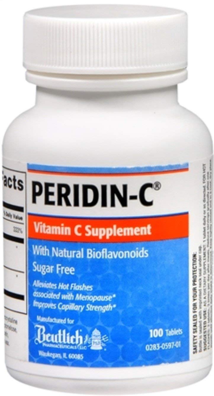 Peridin-C vitamin C tablets bottle for daily capillary support and general wellness