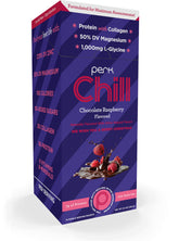 Perk Chill Chocolate Raspberry drink mix pack shows gluten-free protein options for on-the-go nutrition