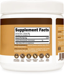 Close-up of Perk Creamatine French Vanilla powder tub showing texture and packaging.