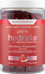 Perk Hydrate stickpack front view for portable hydration during workouts.