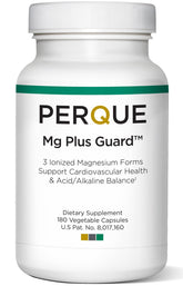 PERQUE Mg Plus Guard bottle front view highlighting high-absorption magnesium glycinate for daily wellness.