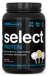 PEScience Select Protein Cake Pop bottle shows a cake-flavored shake for daily protein
