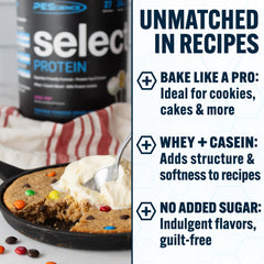 PEScience Select Cake Pop canister closeup emphasizes premium ingredients.