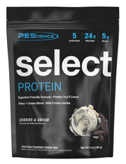 PEScience Select Cookies and Cream label for clean protein in lean shakes