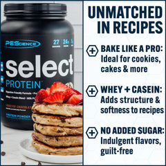 PEScience Select Protein Powder close-up highlights fine powder and smooth mix