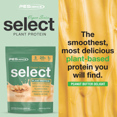 PEScience Select Vegan Protein shake being poured into glass with creamy texture.