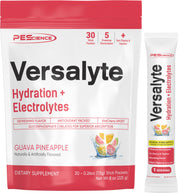 PEScience Versalyte front packaging showcases sugar-free hydration for on-the-go fueling.