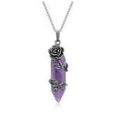 PESOENTH amethyst hexagonal pendant worn for daily style and balance