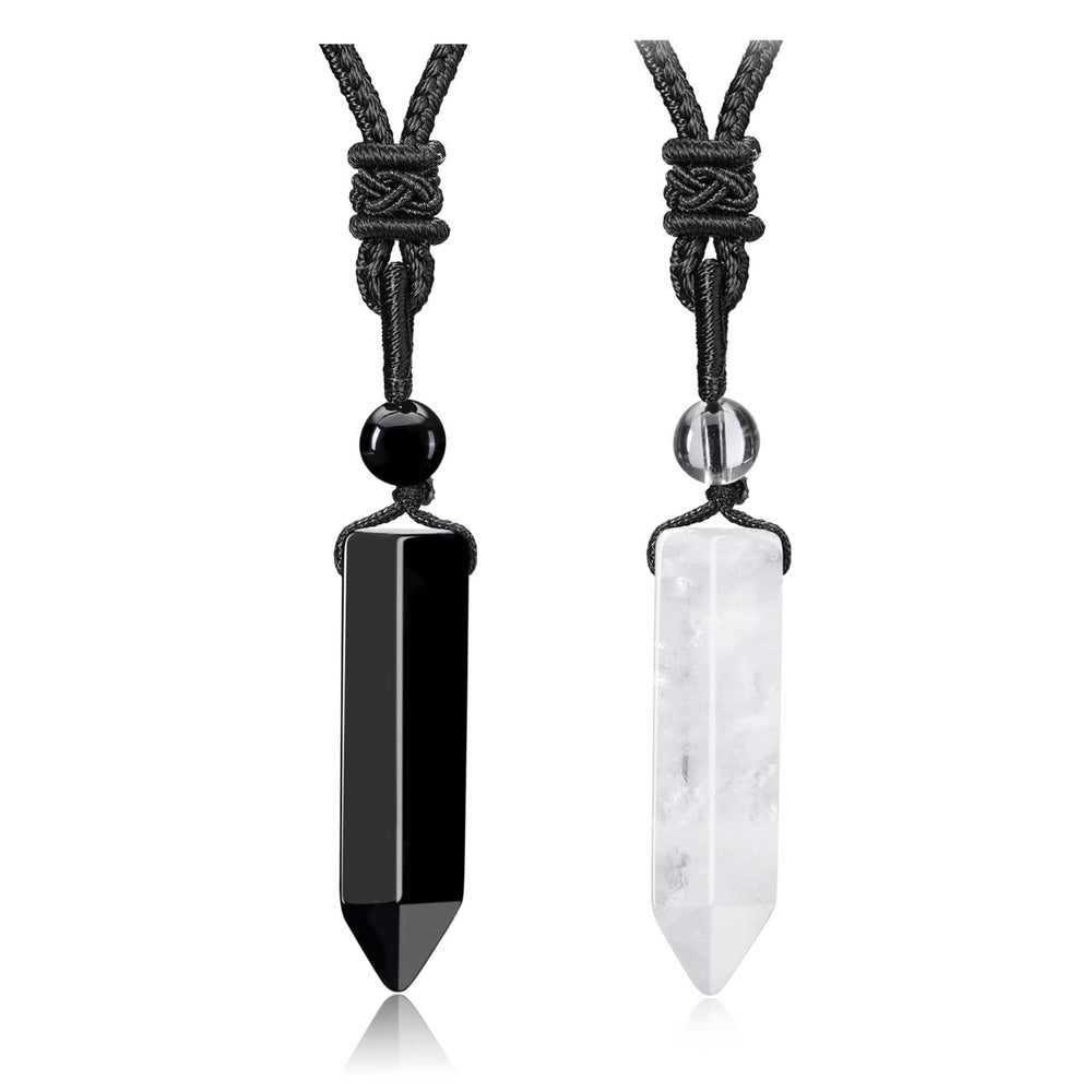 PESOENTH black obsidian necklace pendant offering protective energy for men.