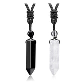 PESOENTH black obsidian necklace pendant offering protective energy for men.