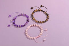 PESOENTH Gold-Brown Beaded Bracelet adds versatile style to casual and formal looks.